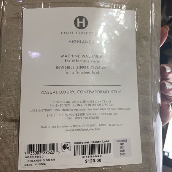 Hotel Collection Highlands Quilted Sham, king Color:Gold - Picture 2 of 2